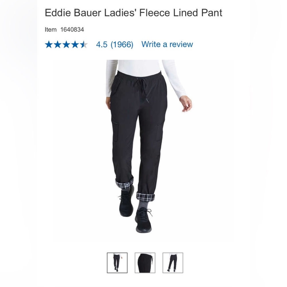 Eddie Bauer fleece lined pants